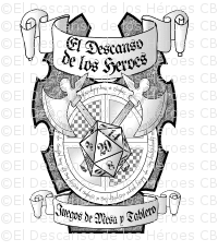 Diseño de un Logotipo - Logotipo Tienda de Rol y Juegos de Mesa - El descanso de los héroes - Blanco y Negro