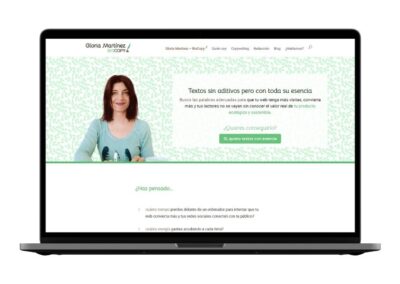 Diseño web para copywriter de proyectos sostenibles