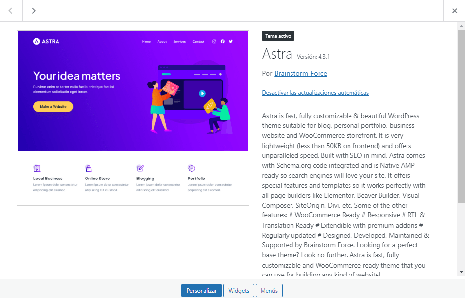 Astra: Personalización avanzada y rendimiento rápido